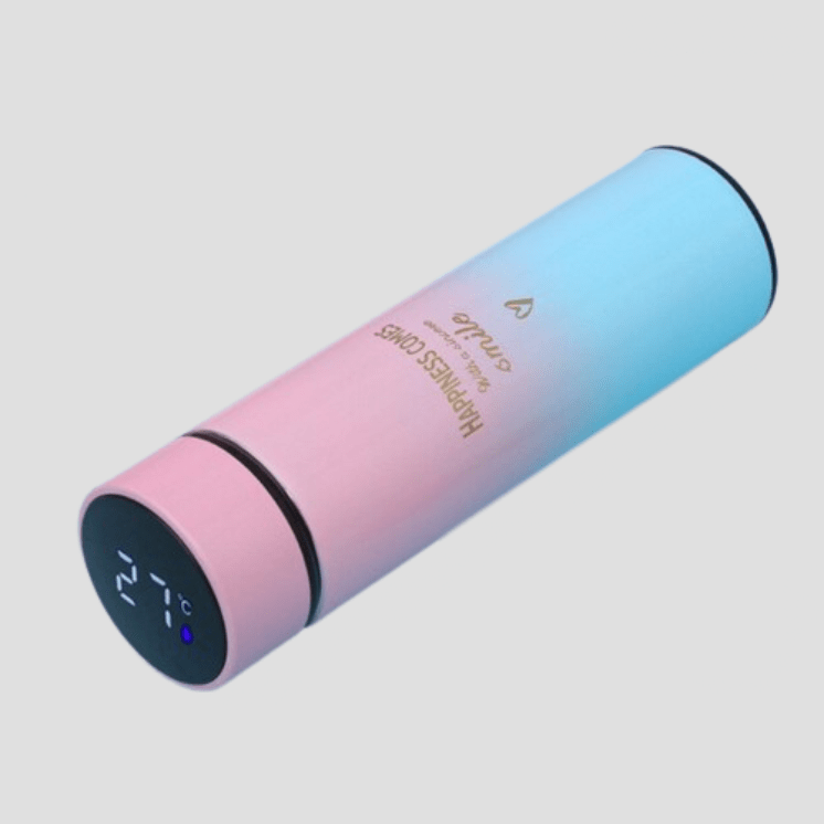 Gourde Isotherme Numérique 500ml Rose Bleu