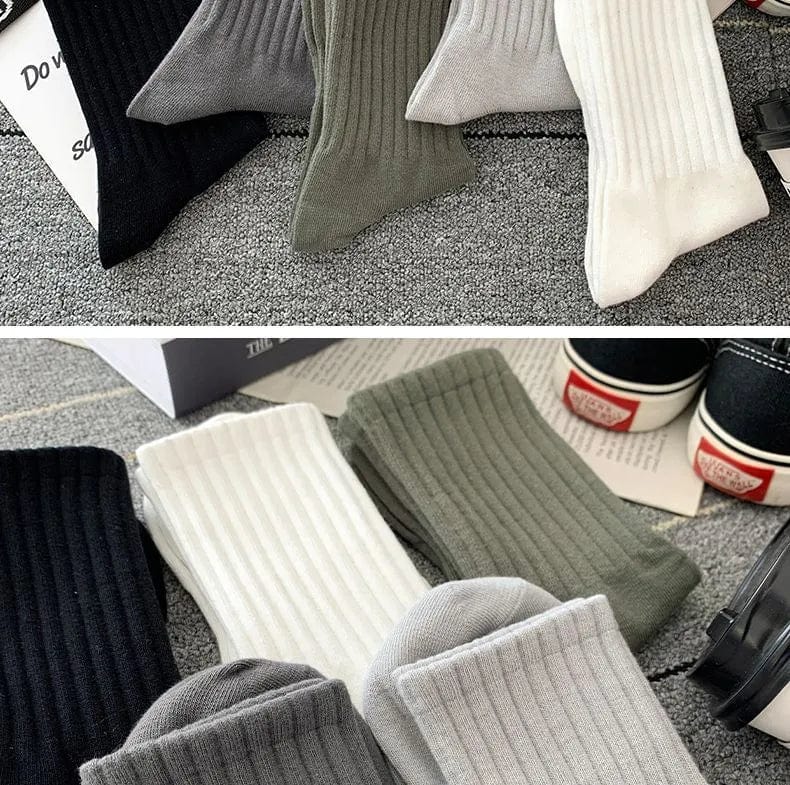 5 Paires de Chaussettes Noir-Gris-Blanc