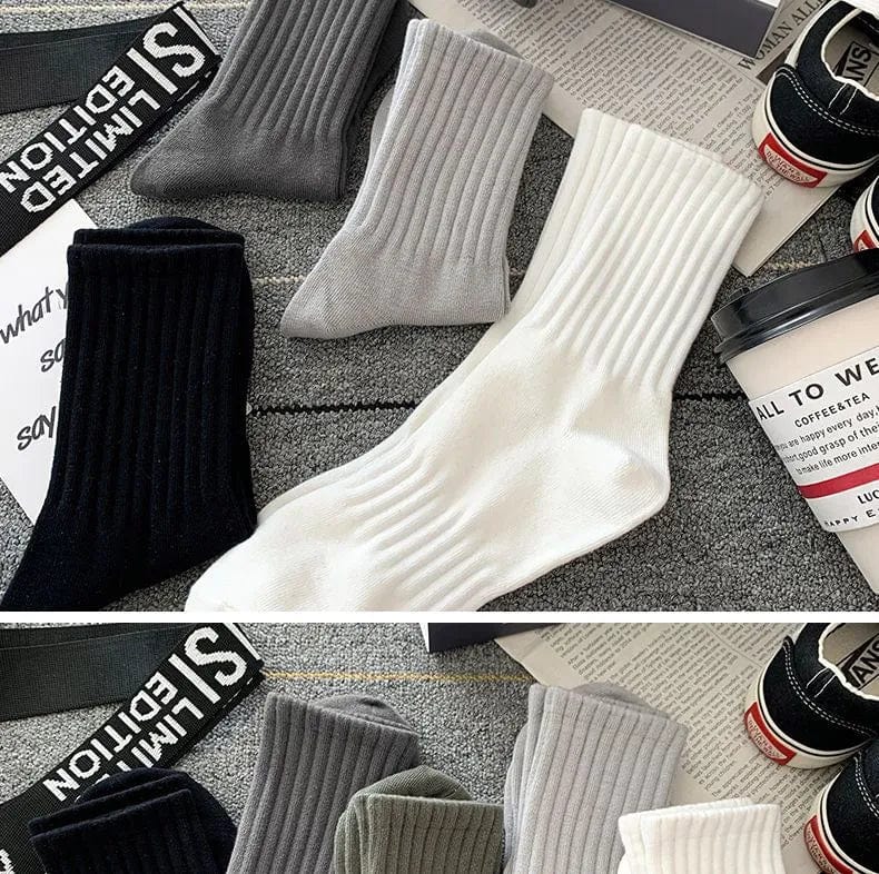 5 Paires de Chaussettes Noir-Gris-Blanc