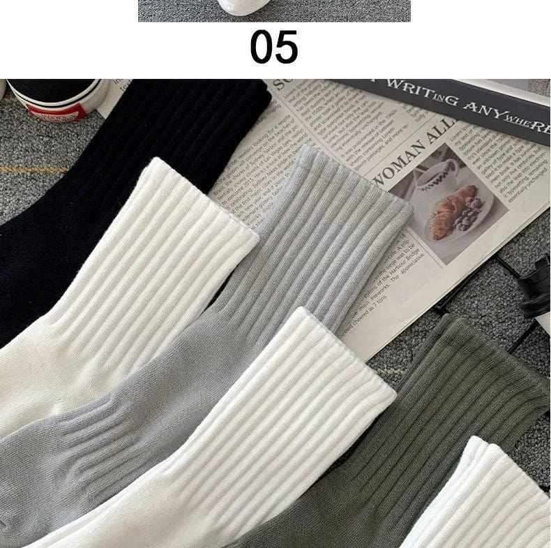 5 Paires de Chaussettes Noir-Gris-Blanc