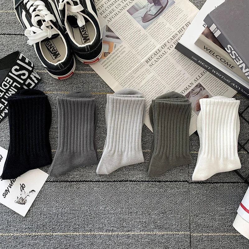 5 Paires de Chaussettes Noir-Gris-Blanc