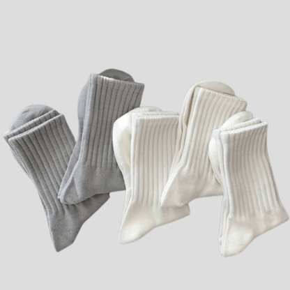 5 Paires de Chaussettes Noir-Gris-Blanc Gris Blanc