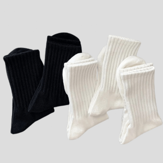 5 Paires de Chaussettes Noir-Gris-Blanc Noir Blanc