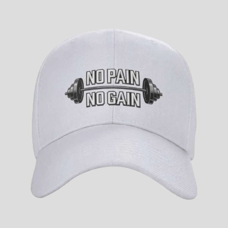 Casquette No Pain No Gain Blanc / Ajustable