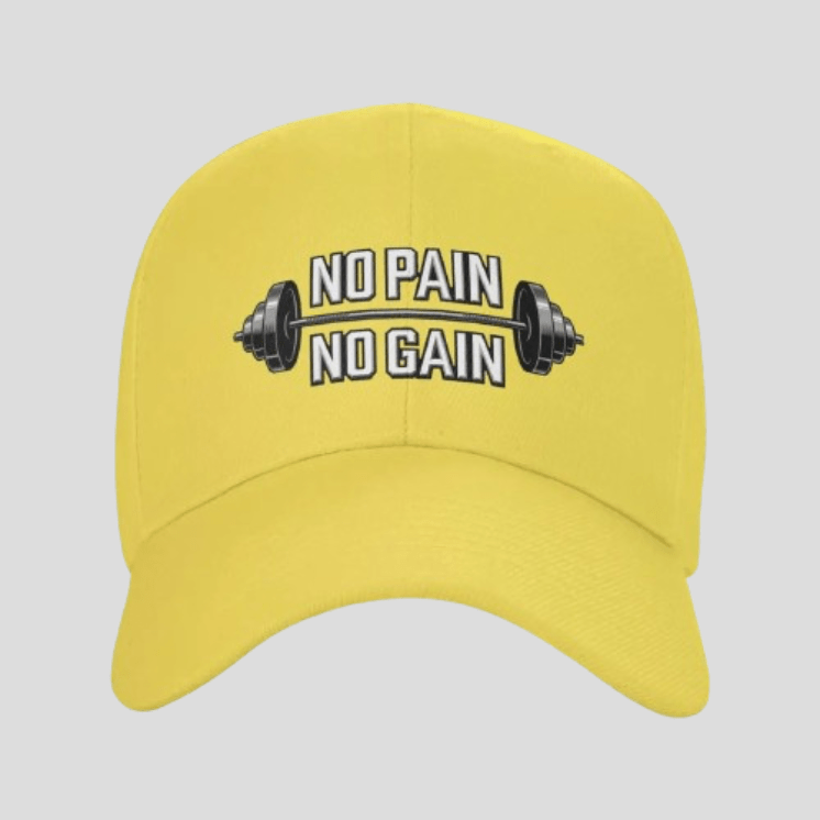 Casquette No Pain No Gain Jaune / Ajustable