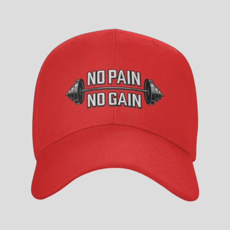 Casquette No Pain No Gain Rouge / Ajustable