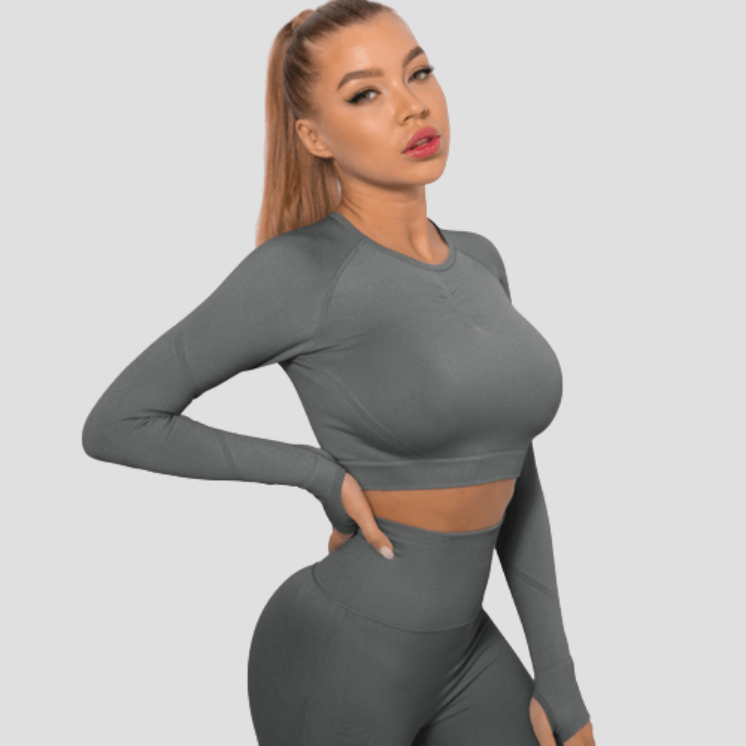 Crop Top De Sport Gris Mat / S