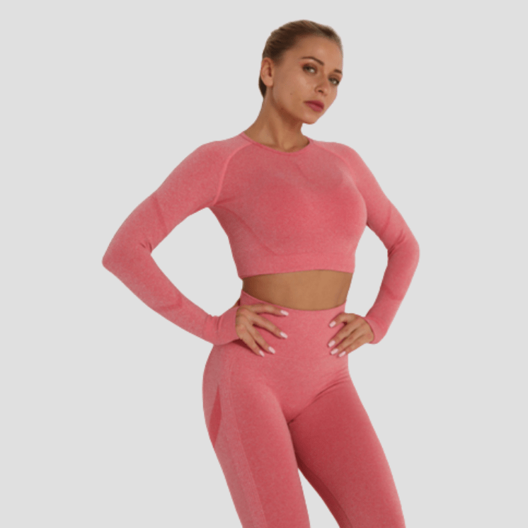 Crop Top De Sport Rose foncé / S