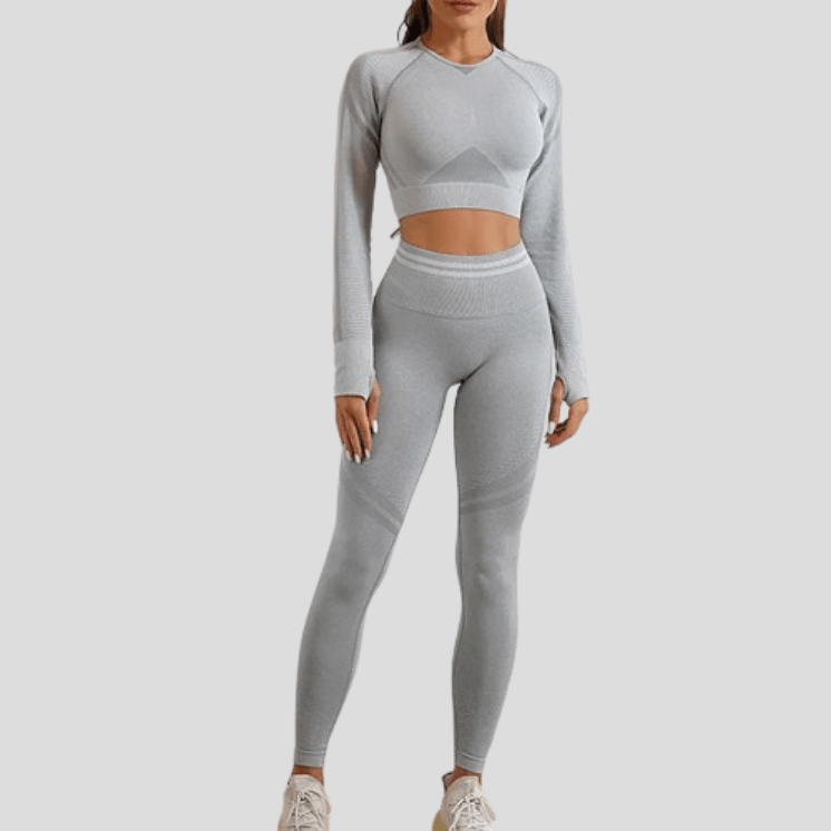 Ensemble Femme Legging Gym Gris / S