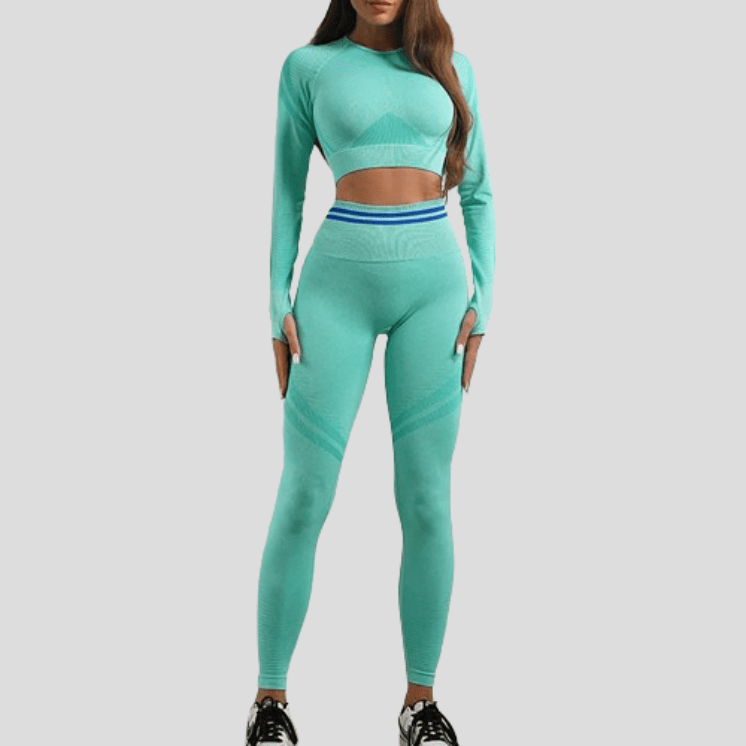 Ensemble Femme Legging Gym Turquoise / S