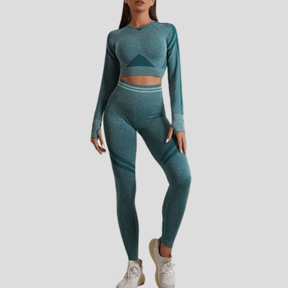 Ensemble Femme Legging Gym Vert Foncé / S