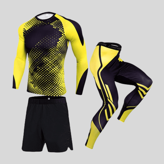 Ensemble Homme Compression Jaune / S