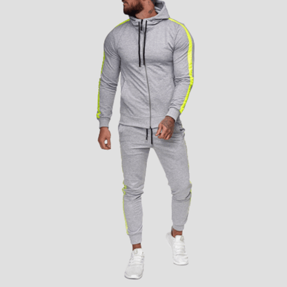 Ensemble Sport à Capuche Homme Gris Jaune / M