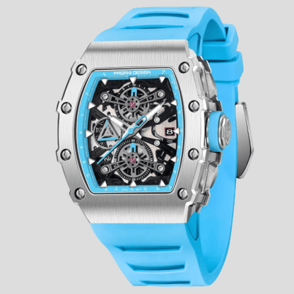 Montre Sport Pagani à Quartz Rectangle Saphir Bleu