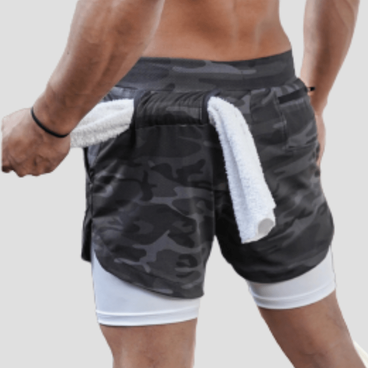 Short de Course Séchage Rapide Camouflage Gris / M