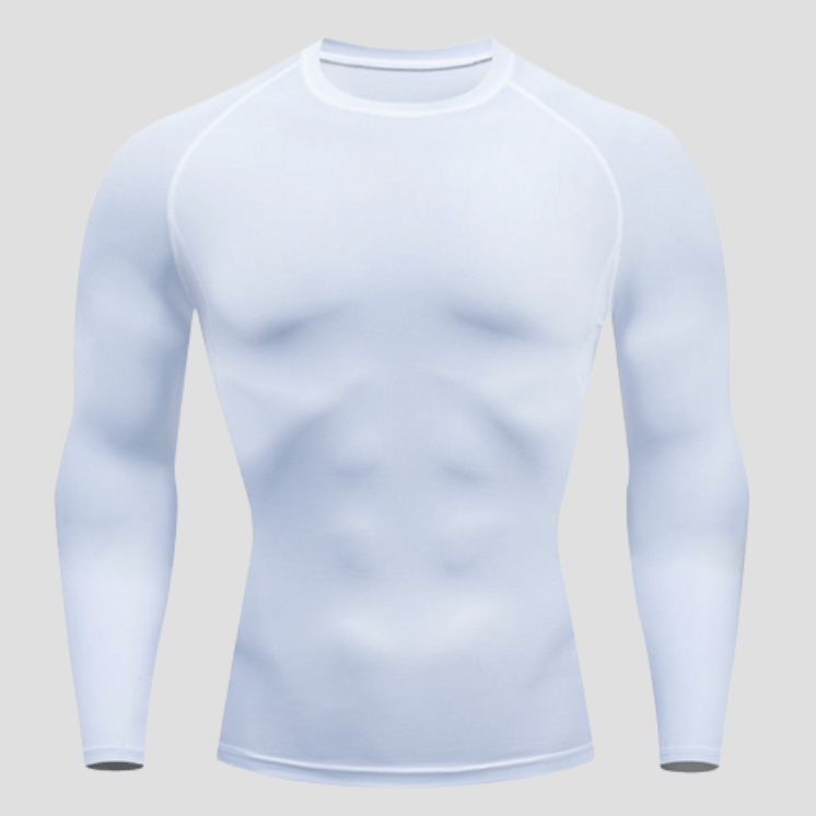 T-Shirt À Compression Manches Longues Homme Blanc / S