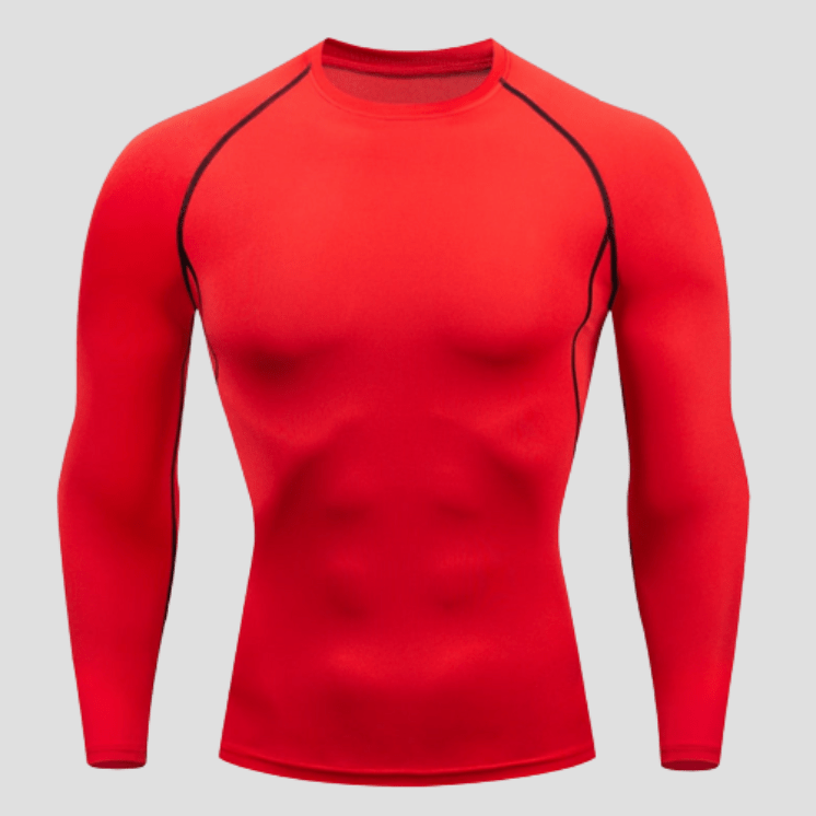 T-Shirt À Compression Manches Longues Homme Rouge / S