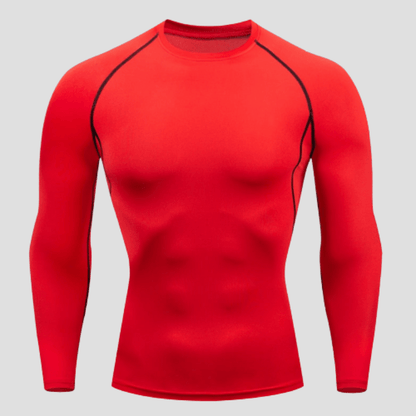 T-Shirt À Compression Manches Longues Homme Rouge / S