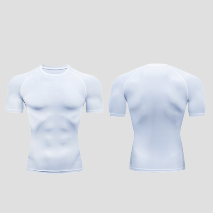 T-Shirt De Sport Compression Hommes Blanc / S