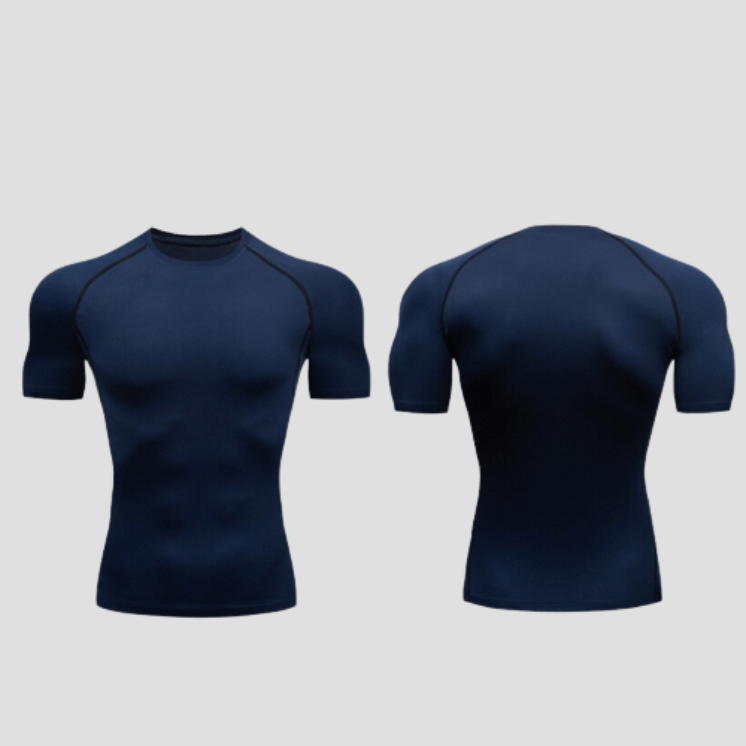 T-Shirt De Sport Compression Hommes Bleu Marin / S