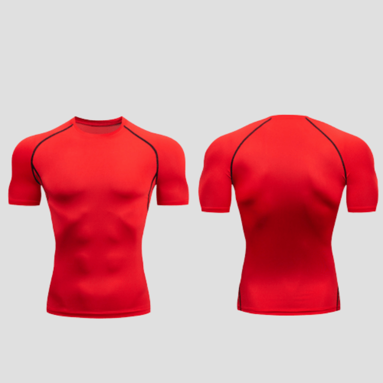 T-Shirt De Sport Compression Hommes Rouge / S