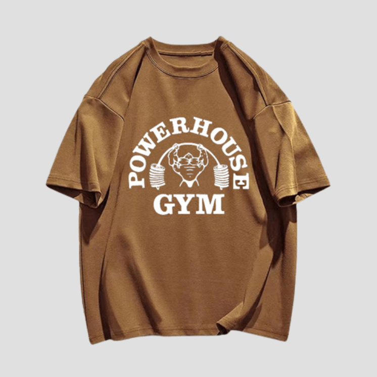 T-Shirt de sport Oversize Power House Gym Marron / S