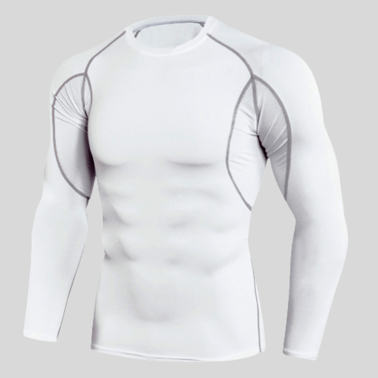 T-Shirt Manche Longue Compression Blanc / S