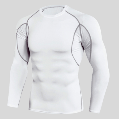 T-Shirt Manche Longue Compression Blanc / S