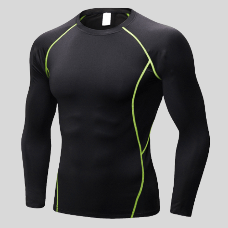 T-Shirt Manche Longue Compression Vert / S