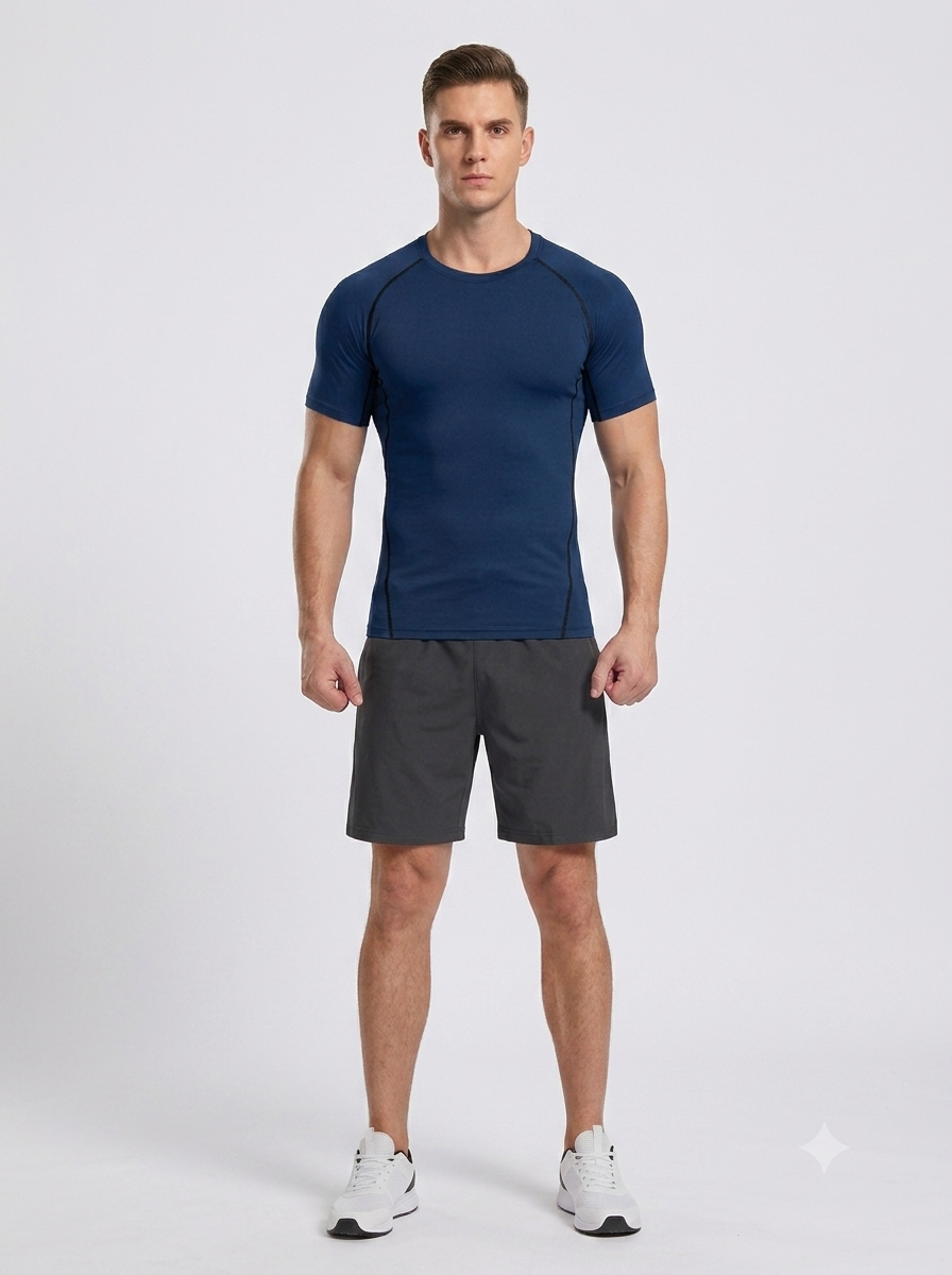 tee shirt compression bleu 1