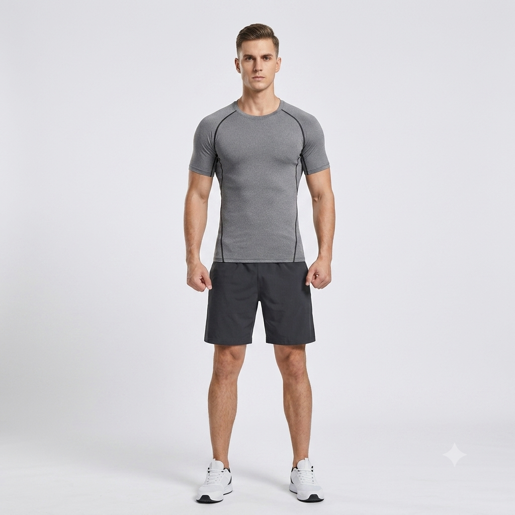 tee shirt compression gris 1