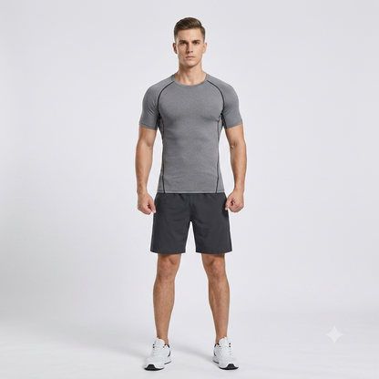 tee shirt compression gris 1