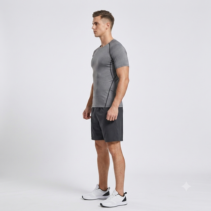 tee shirt compression gris 2